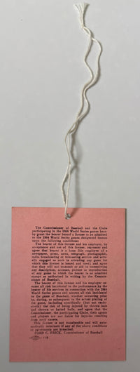 1964 World Series Clubhouse Pass at Busch Stadium