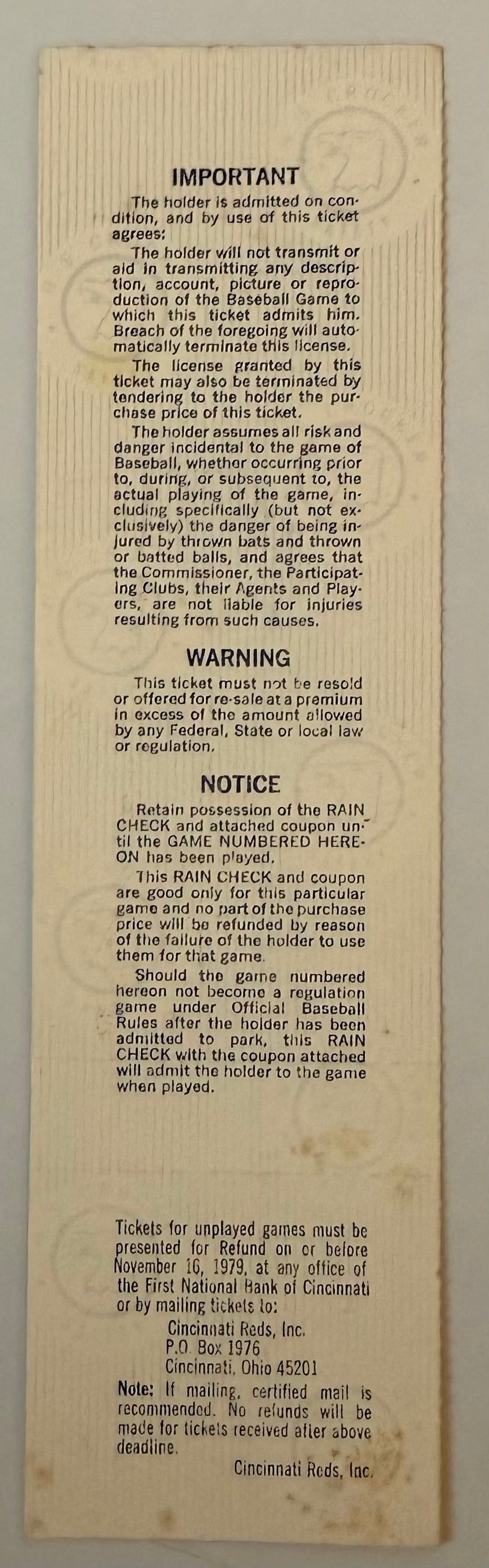 2012 World Series, Game Five, Cincinnati Reds, Phantom Ticket, Game Not Played