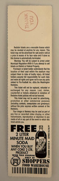 1996 Last Game at RFK Stadium Redskins versus Cowboys, 12/22/96