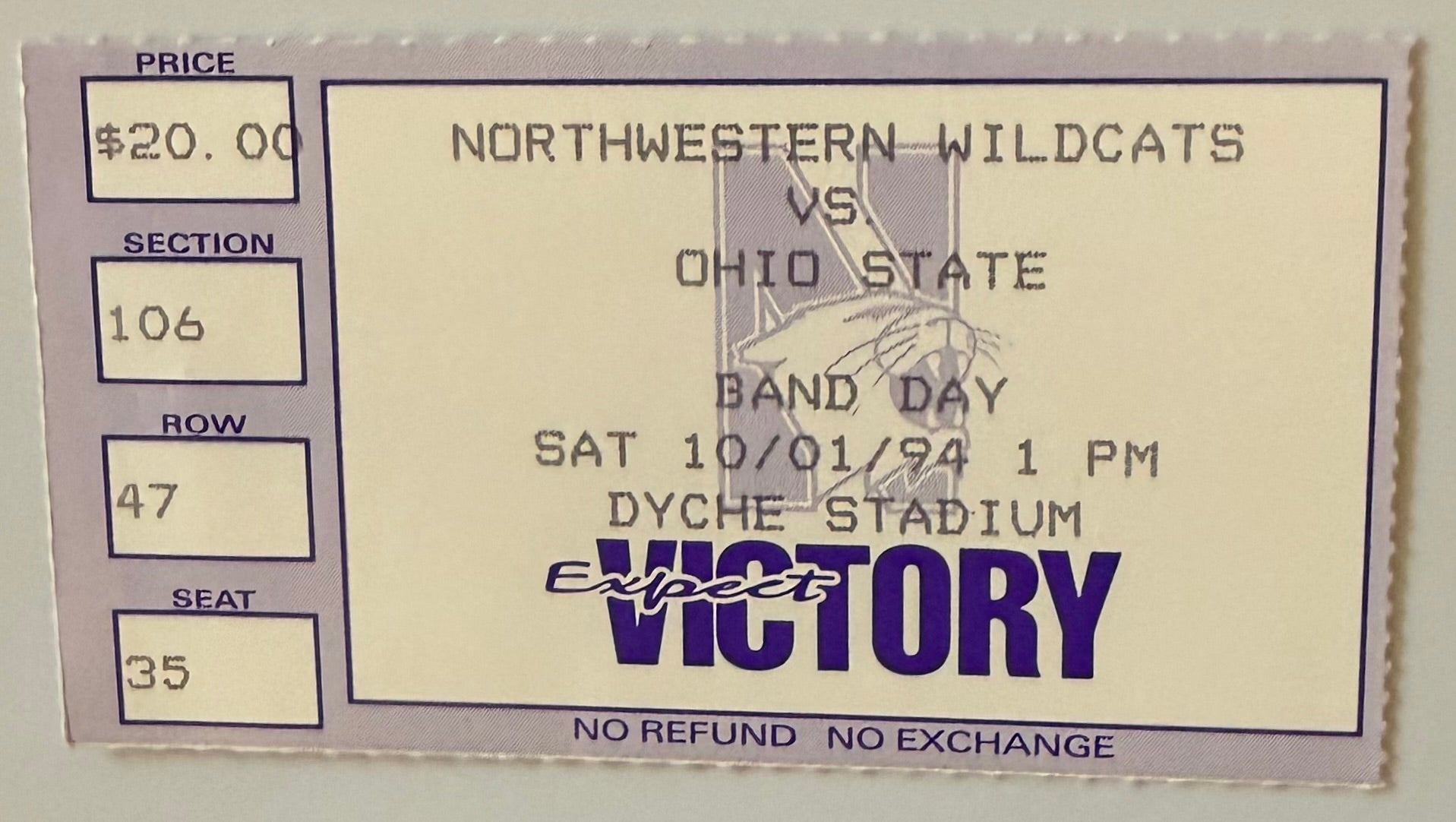 October 1, 1994, Ohio State University at Northwestern