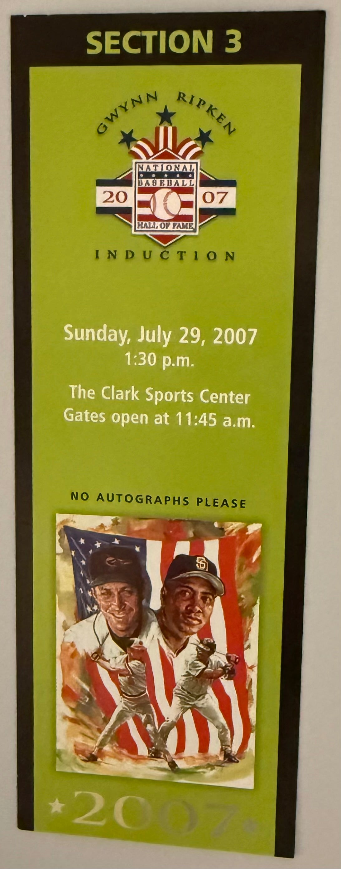 July 29, 2007, MLB HOF Induction, Cal Ripken and Tony Gwynn