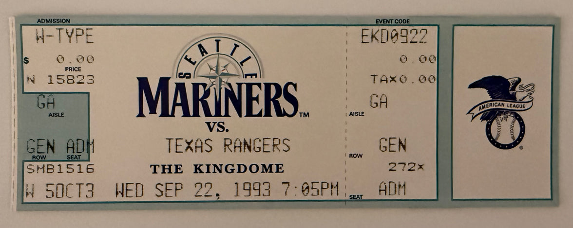 September 22, 1993, Nolan Ryan Last Game Pitched