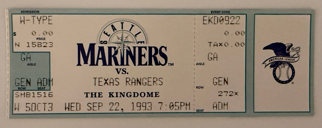 September 22, 1993, Nolan Ryan Last Game Pitched