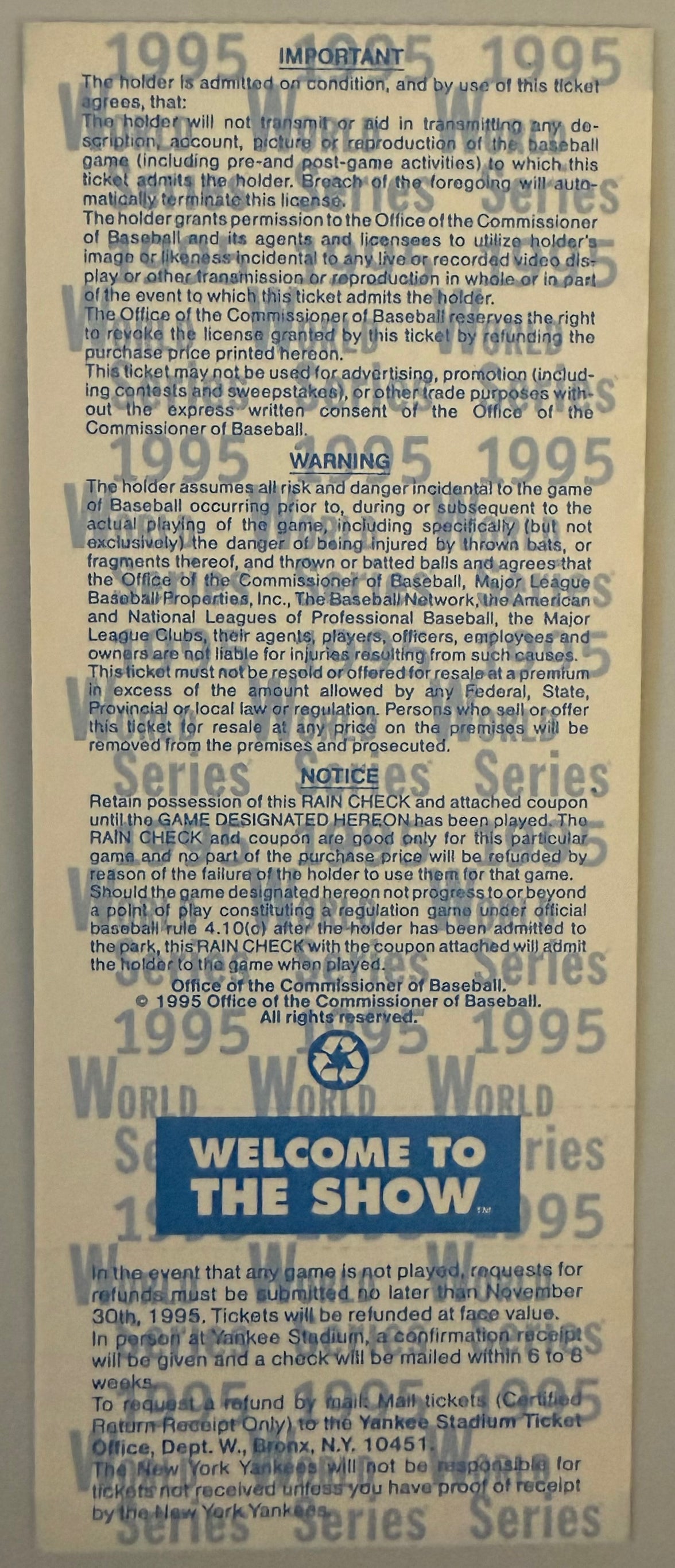 1995 World Series Game Five, Yankees versus Braves
