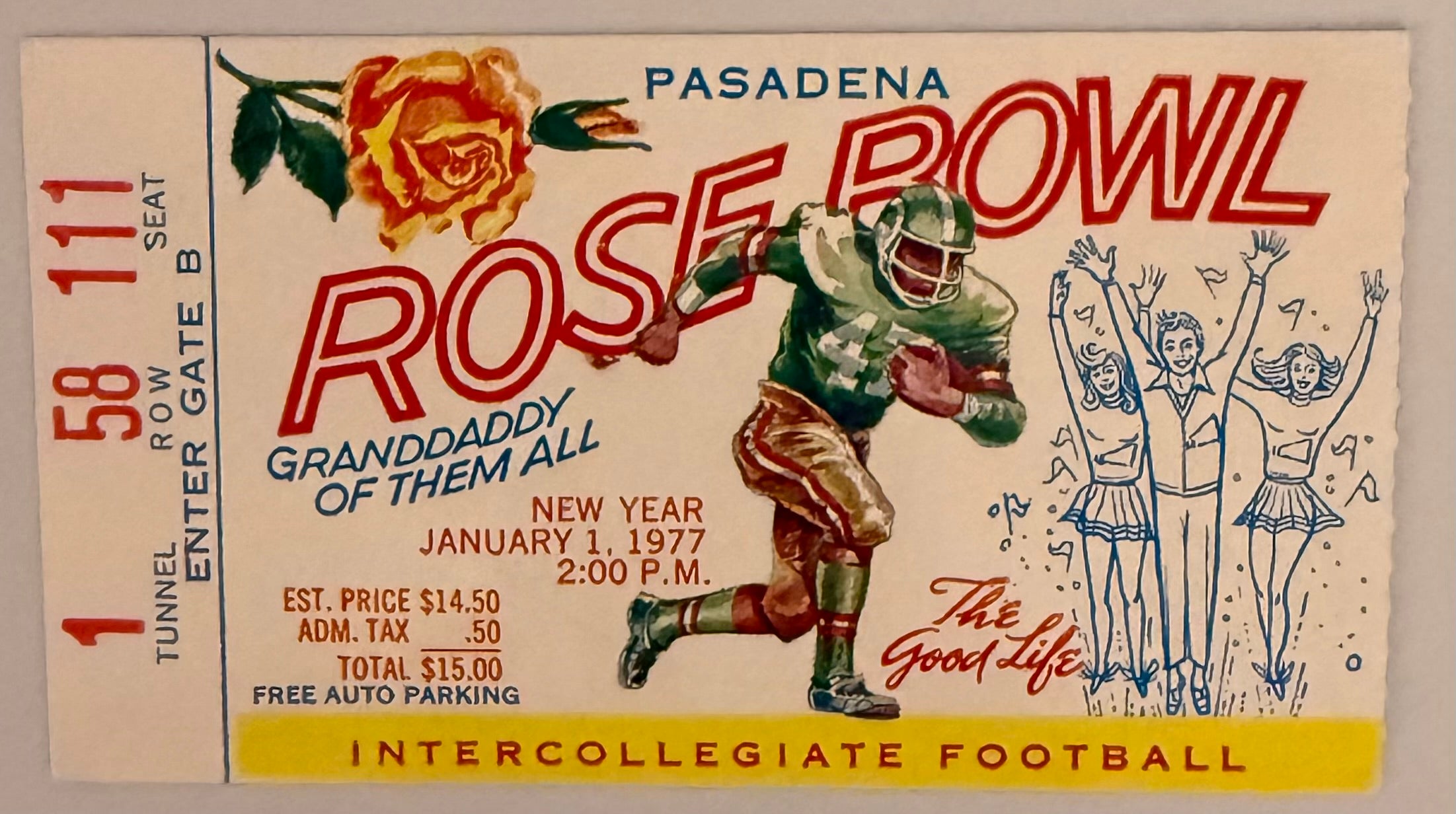 January 1, 1977, Rose Bowl Game, USC versus Michigan