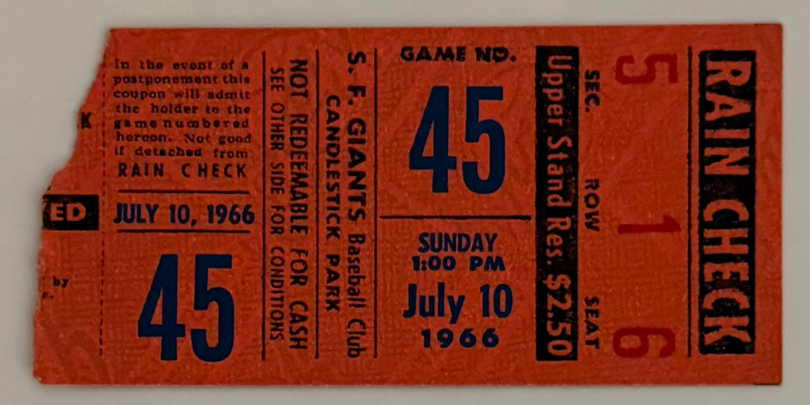 July 10, 1966, Giants versus Reds, Pete Rose One Hit