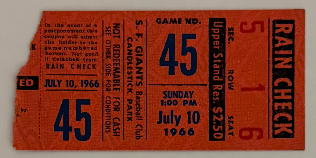 July 10, 1966, Giants versus Reds, Pete Rose One Hit