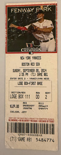 September 28, 2014, Derek Jeter's Last Game, MK