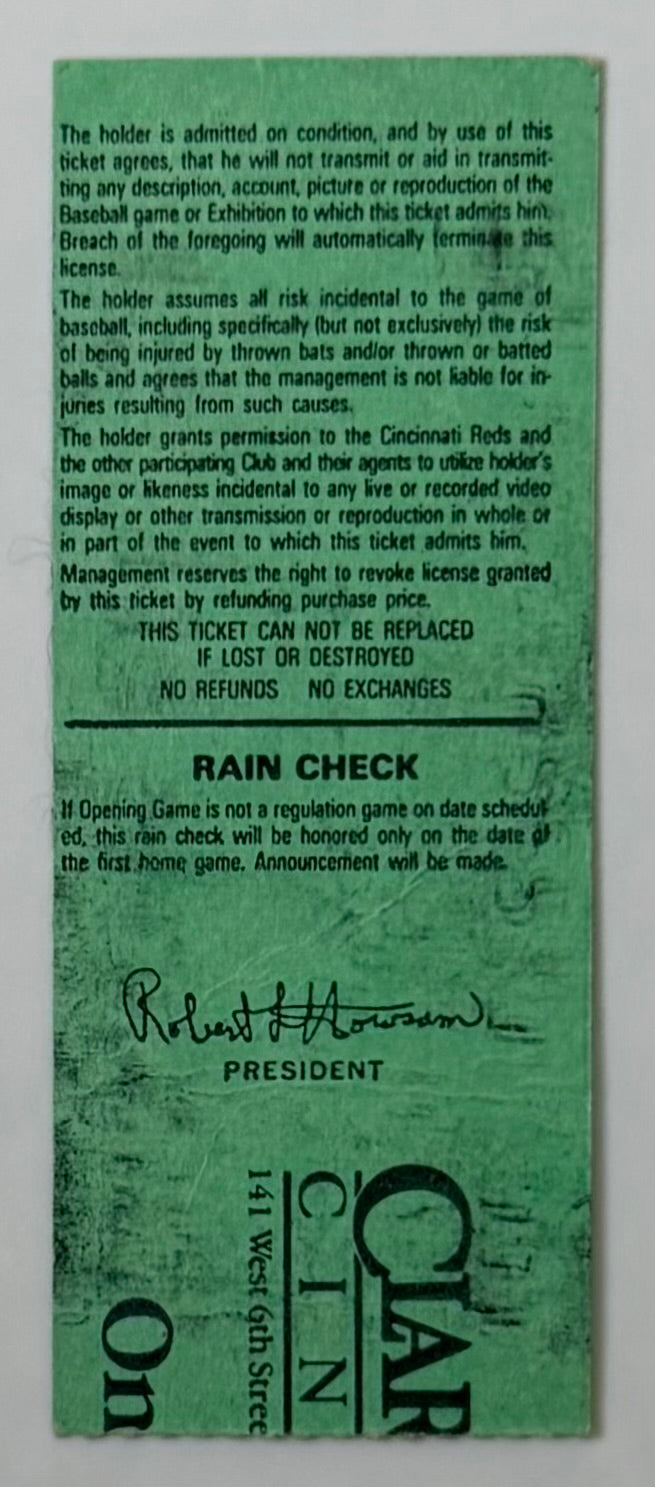 1984 Cincinnati Reds Opening Day Game