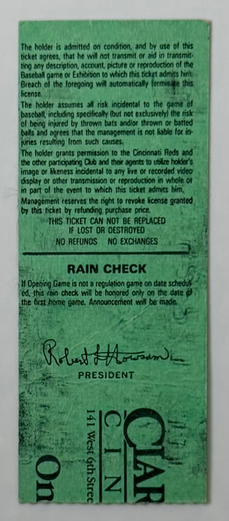 1984 Red‘s Opening Day Game