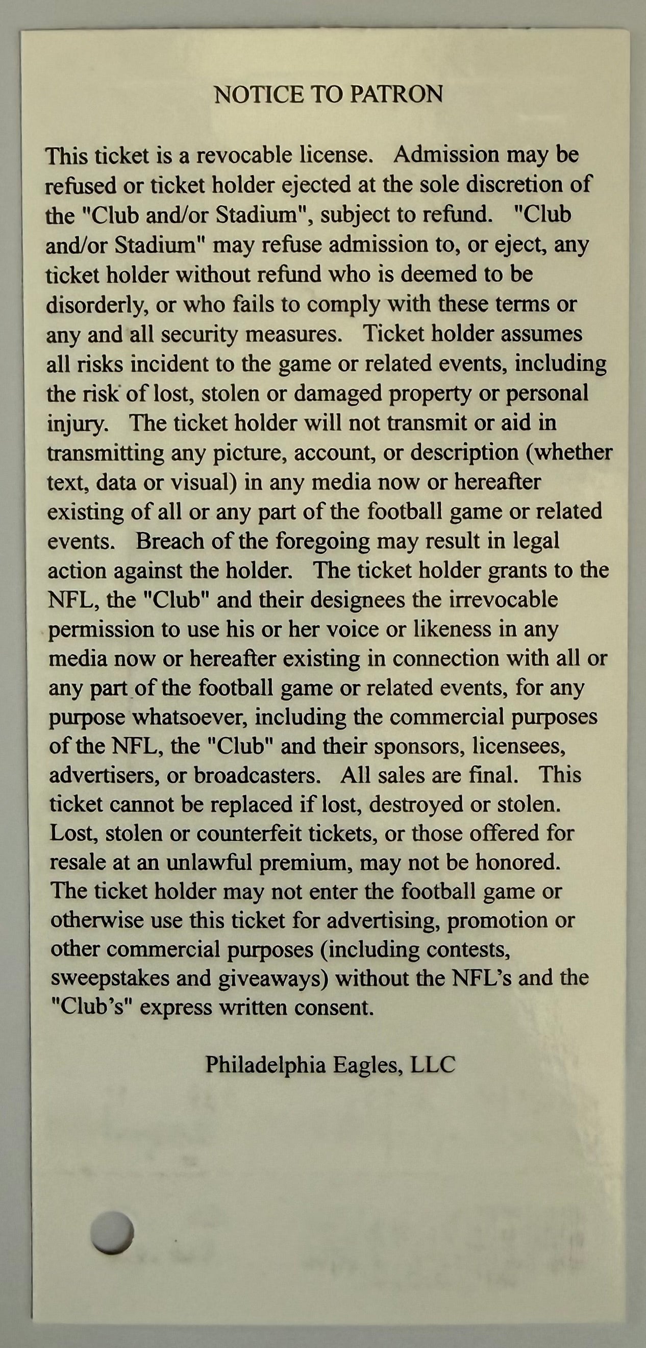 September 8, 2003, Eagles First Game at Lincoln Financial Field