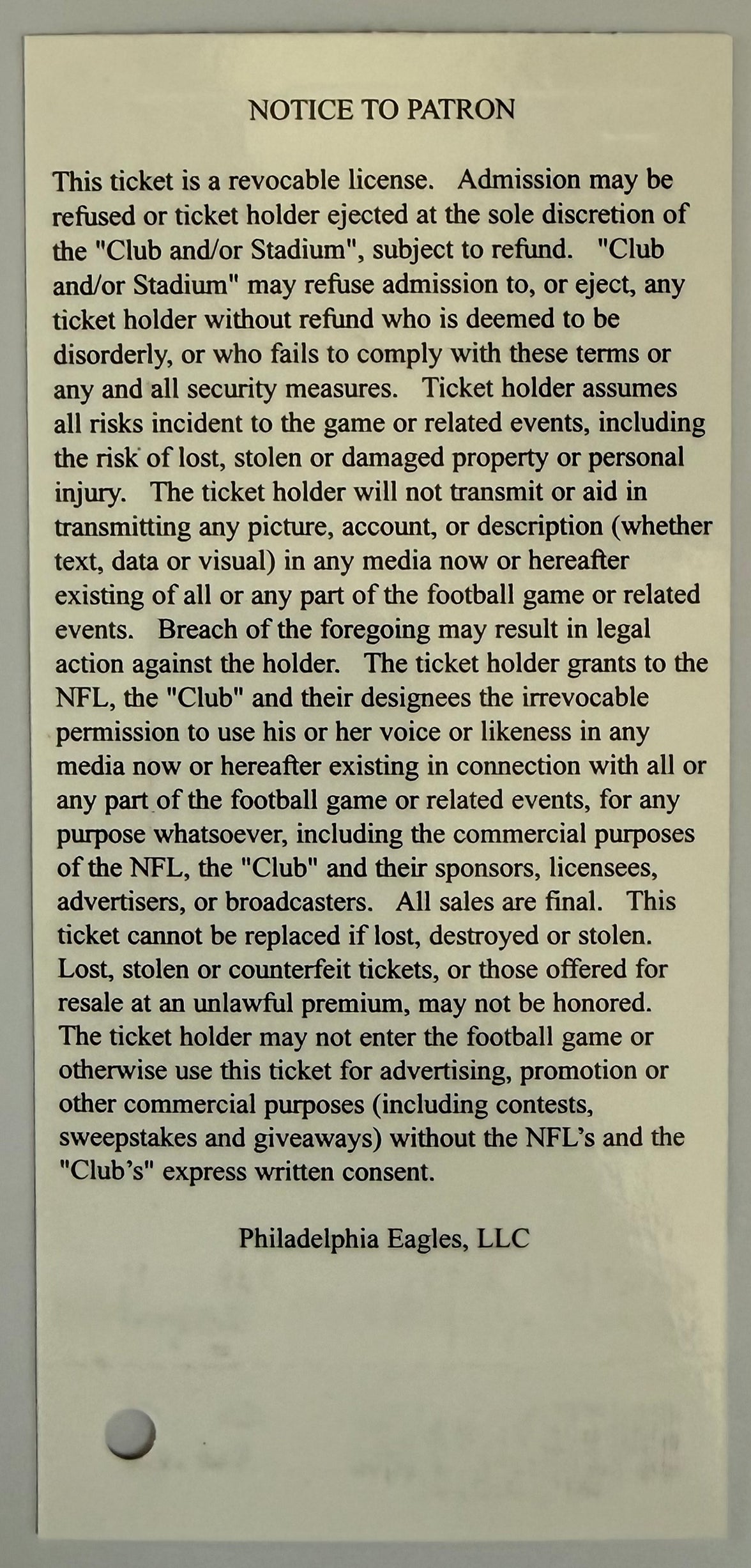 September 8, 2003, Eagles First Game at Lincoln Financial Field