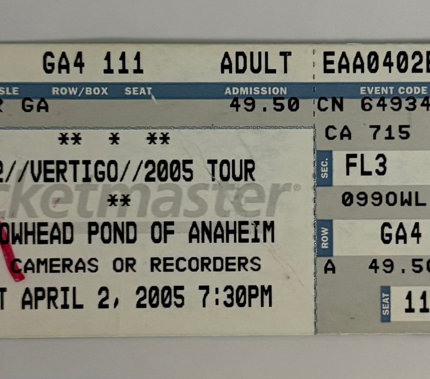 2005 U2 in Anaheim, California, April 2, 2005