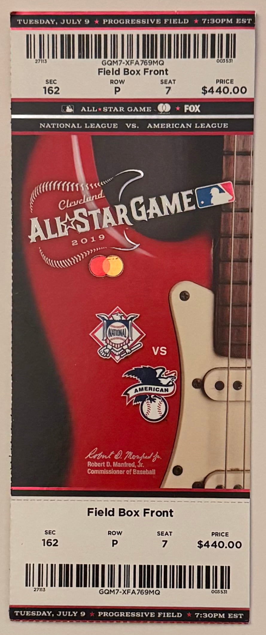 July 9, 2019, MLB All-Star Game in Cleveland