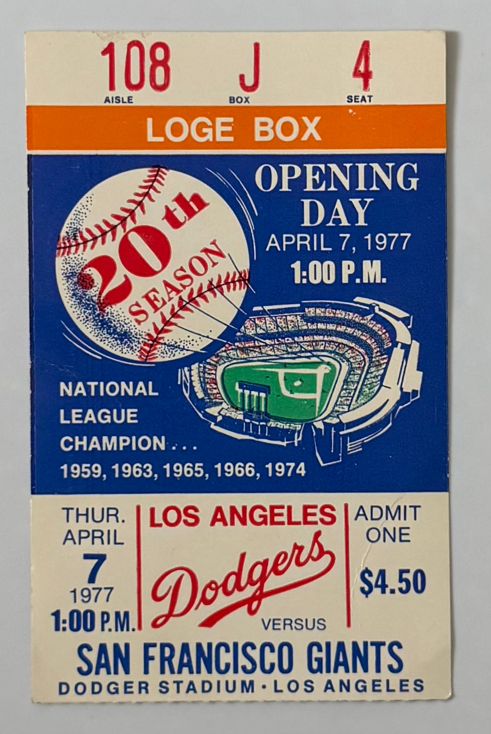 1977 Tommy Lasorda Opening Game as Manager of Los Angeles Dodgers, April 7, 1977, Frank Sinatra Sings National Anthem