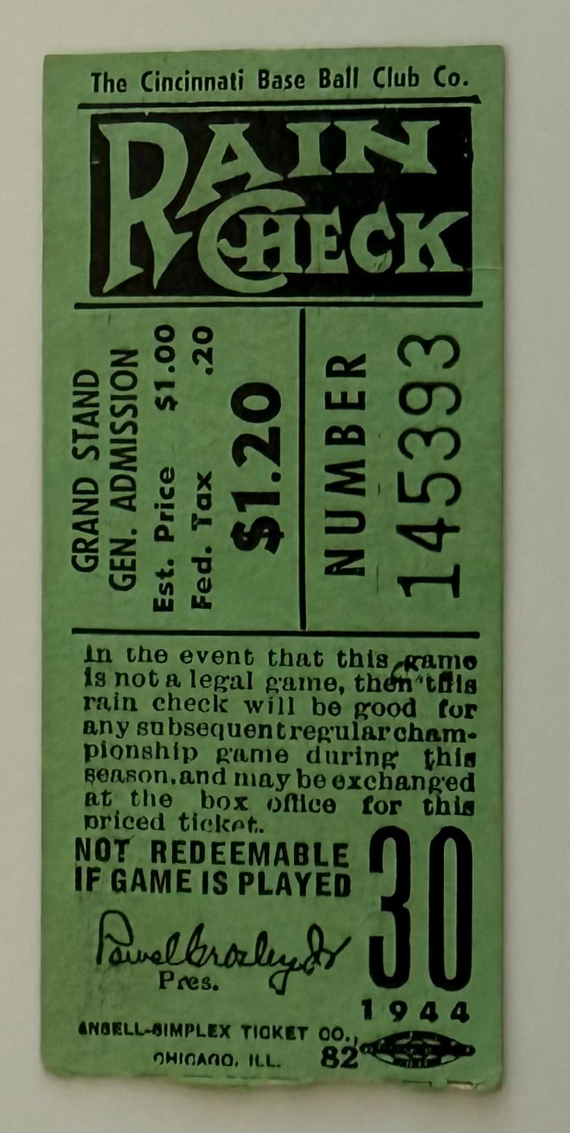 1944 Giants at Reds, Mel Ott