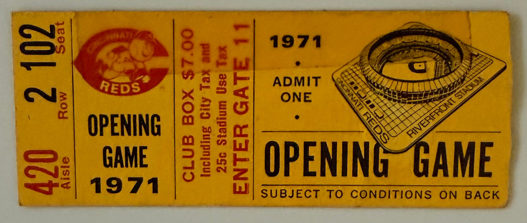 1971 Opening Day, First Opening Day at Riverfront Stadium, Tape