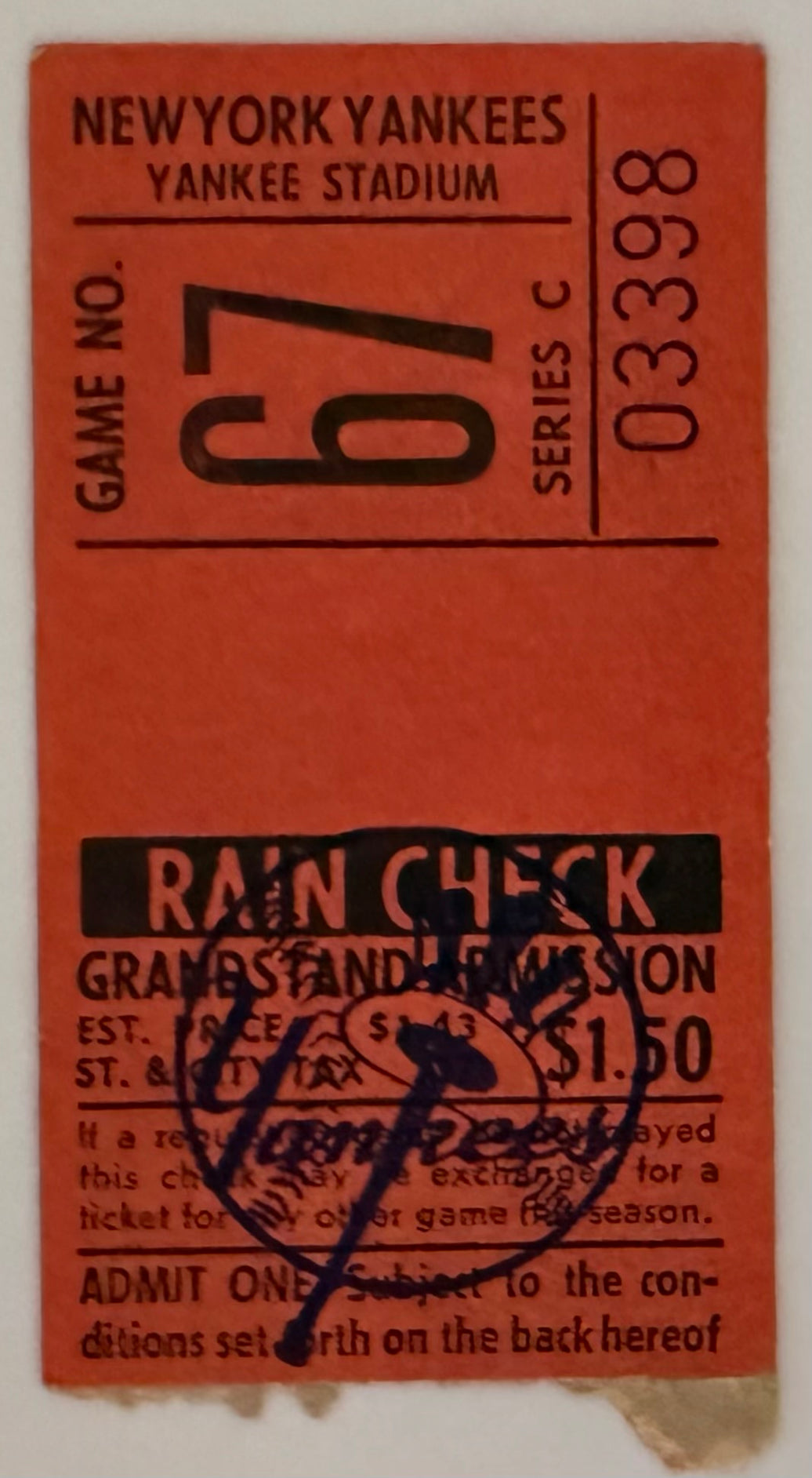 August 11, 1968, Yankees versus Minnesota, Tony Oliva HR 107