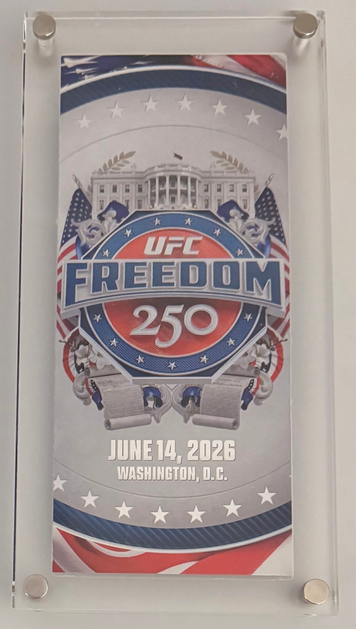 June 14, 2026, UFC Freedom 250, Framed Ticket