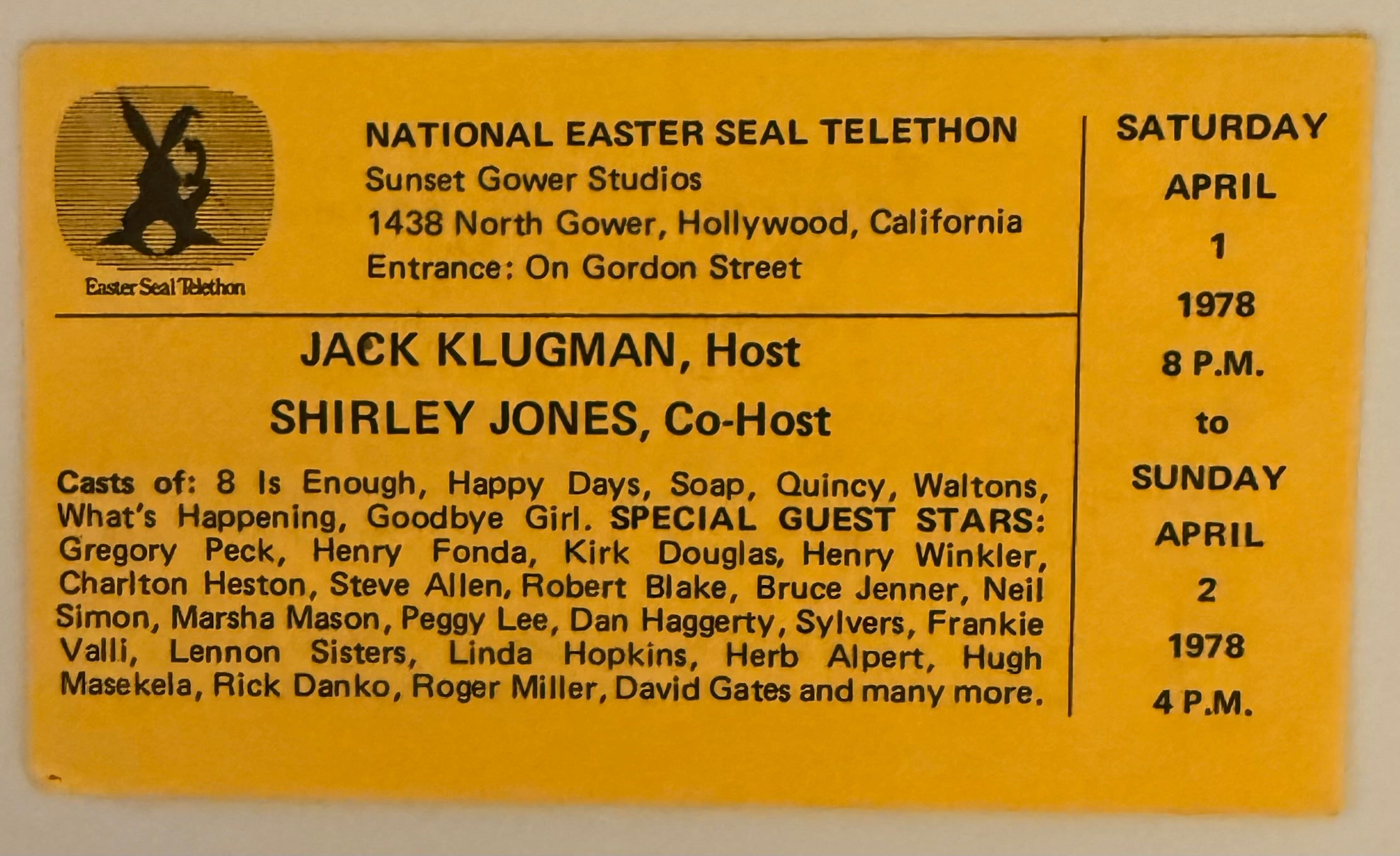 April 1, 1978, National Easter Seal Telethon