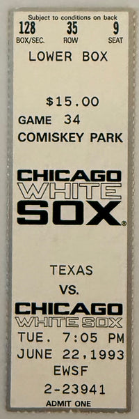 June 22, 1993, Carlton Fisk Final Game