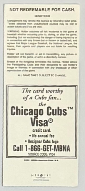 September 11, 2001, Reds at Chicago Cubs, Scheduled on Infamous Date