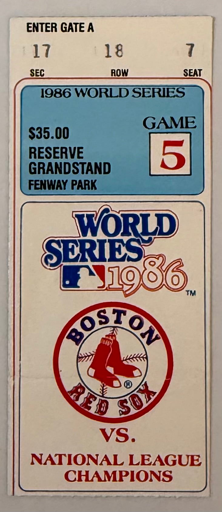 1986 World Series Game Five, Red Sox versus Mets