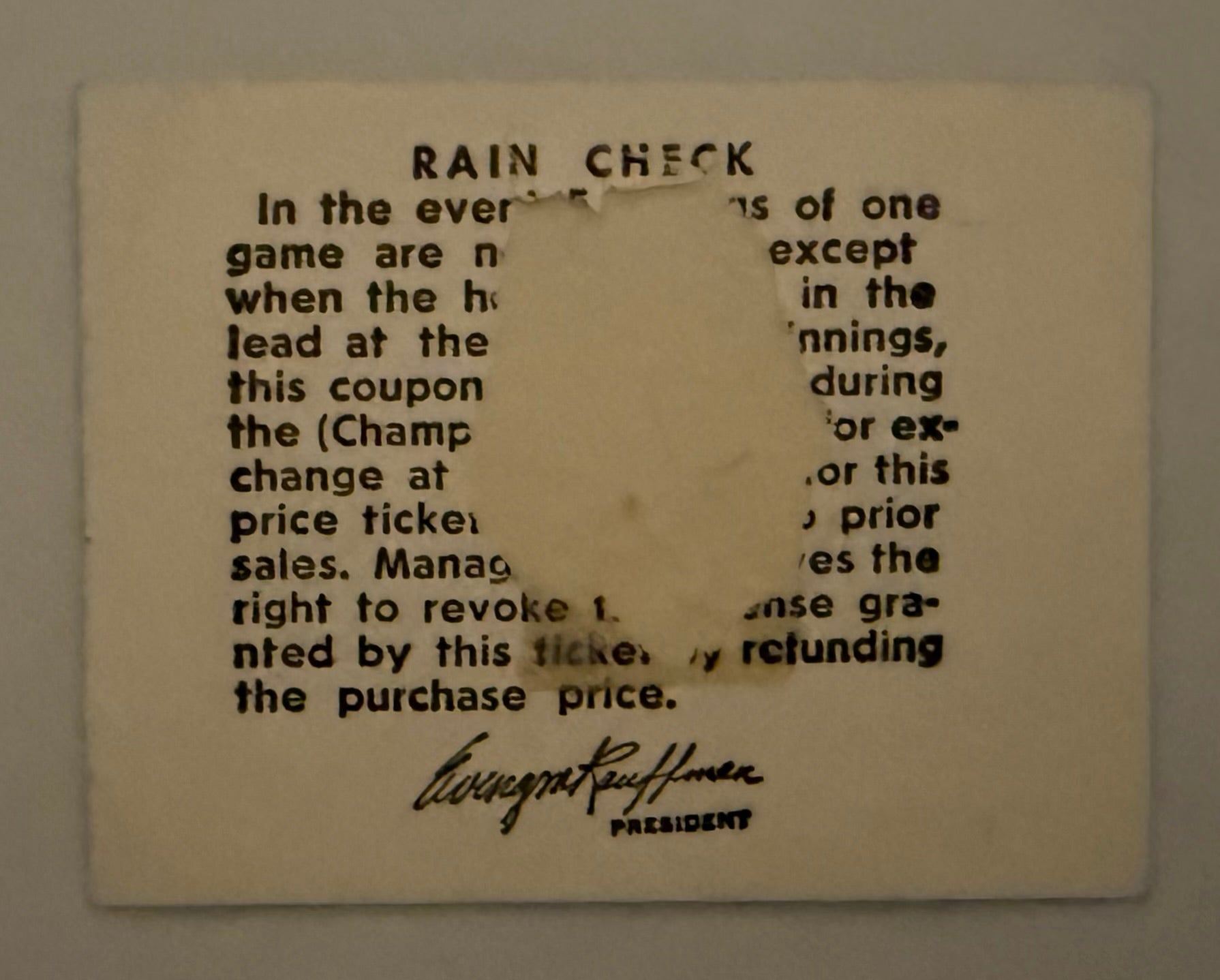 1969 Kansas City Royals First Game Ever, Royals versus Minnesota Twins, April 8, 1969, Damage to Reverse