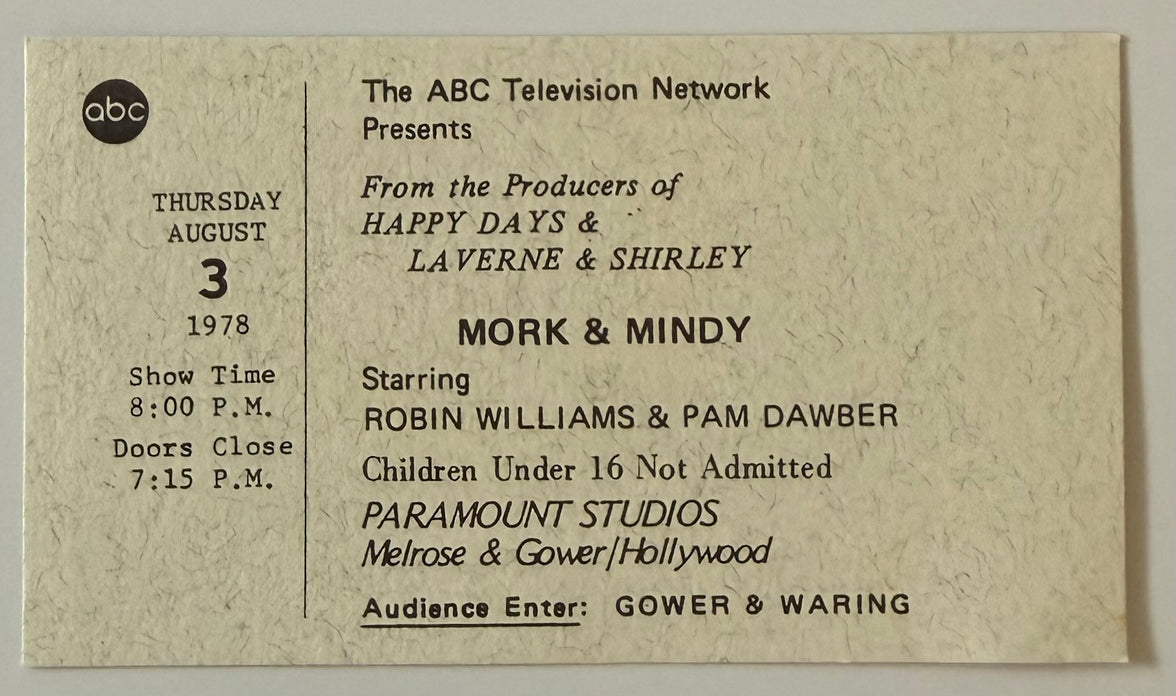 August 3, 1978, Mork and Mindy Show Taping