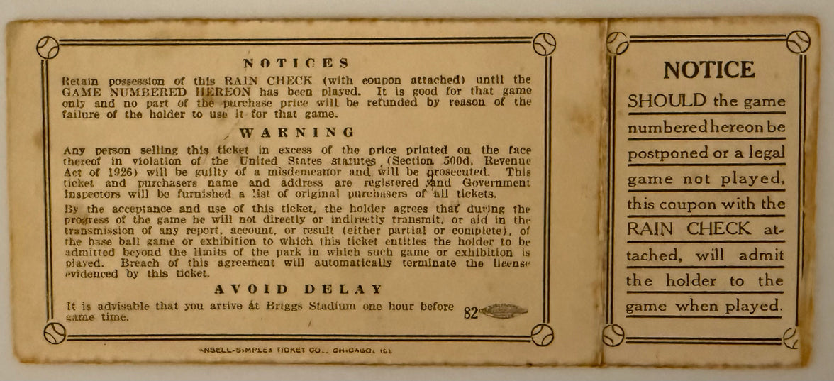 1940 World Series Game Four, Tigers versus Reds, Briggs Stadium