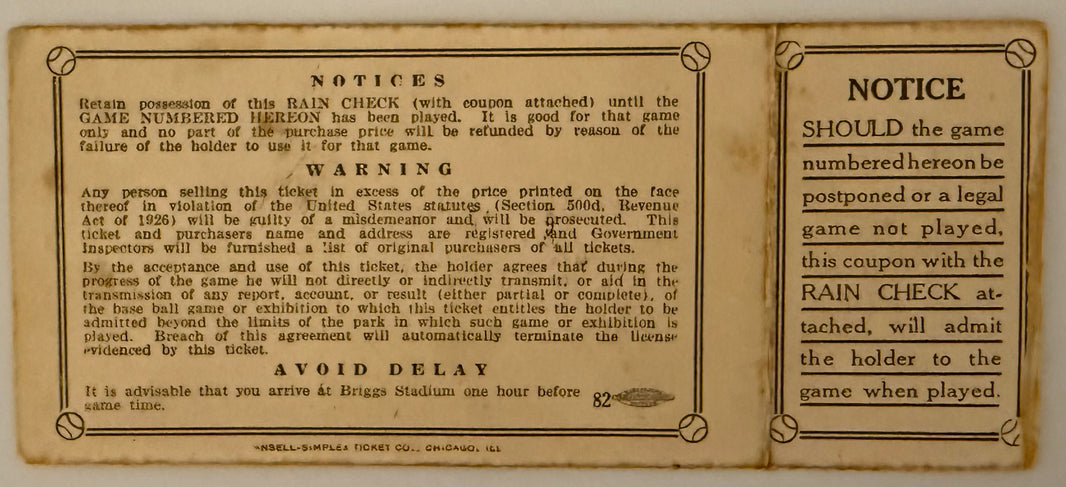 1940 World Series Game Four, Tigers versus Reds, Briggs Stadium
