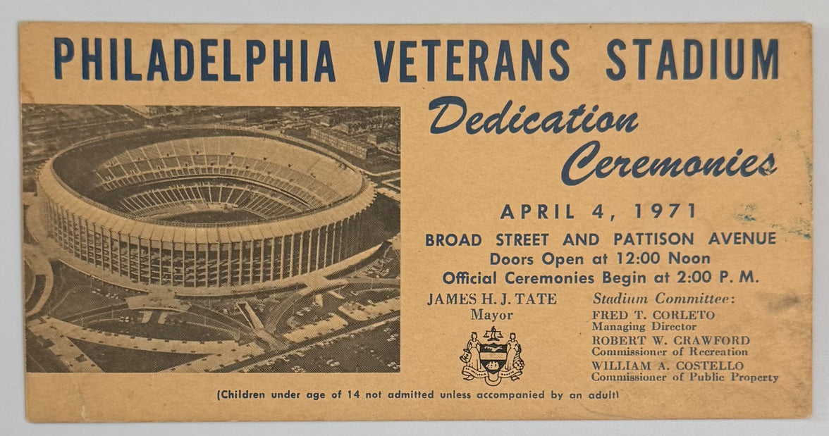 April 4, 1971, Veterans Stadium Dedication, Philadelphia