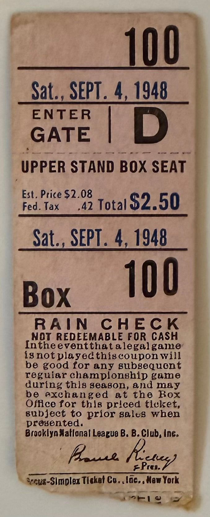 September 4, 1948, Brooklyn Dodgers at Ebbets Field, Jackie Robinson
