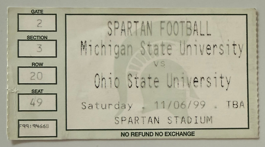 November 6, 1999, Ohio State University at Michigan State University