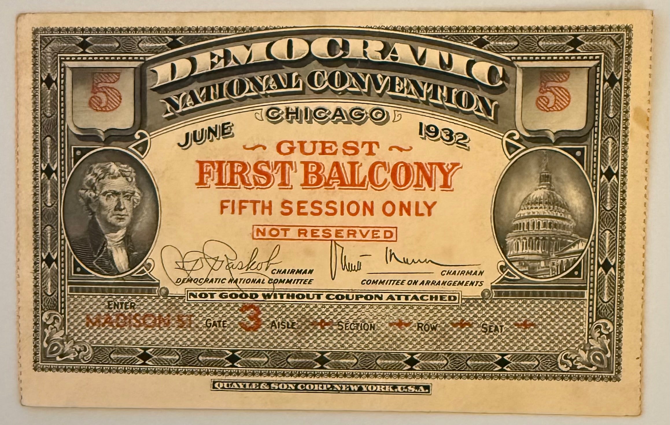 June 1932, Democratic National Convention, Franklin D Roosevelt First Presidential Campaign