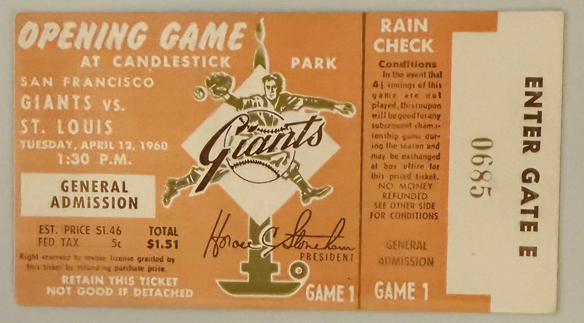 April 12, 1960, Opening Game at  Candlestick Park