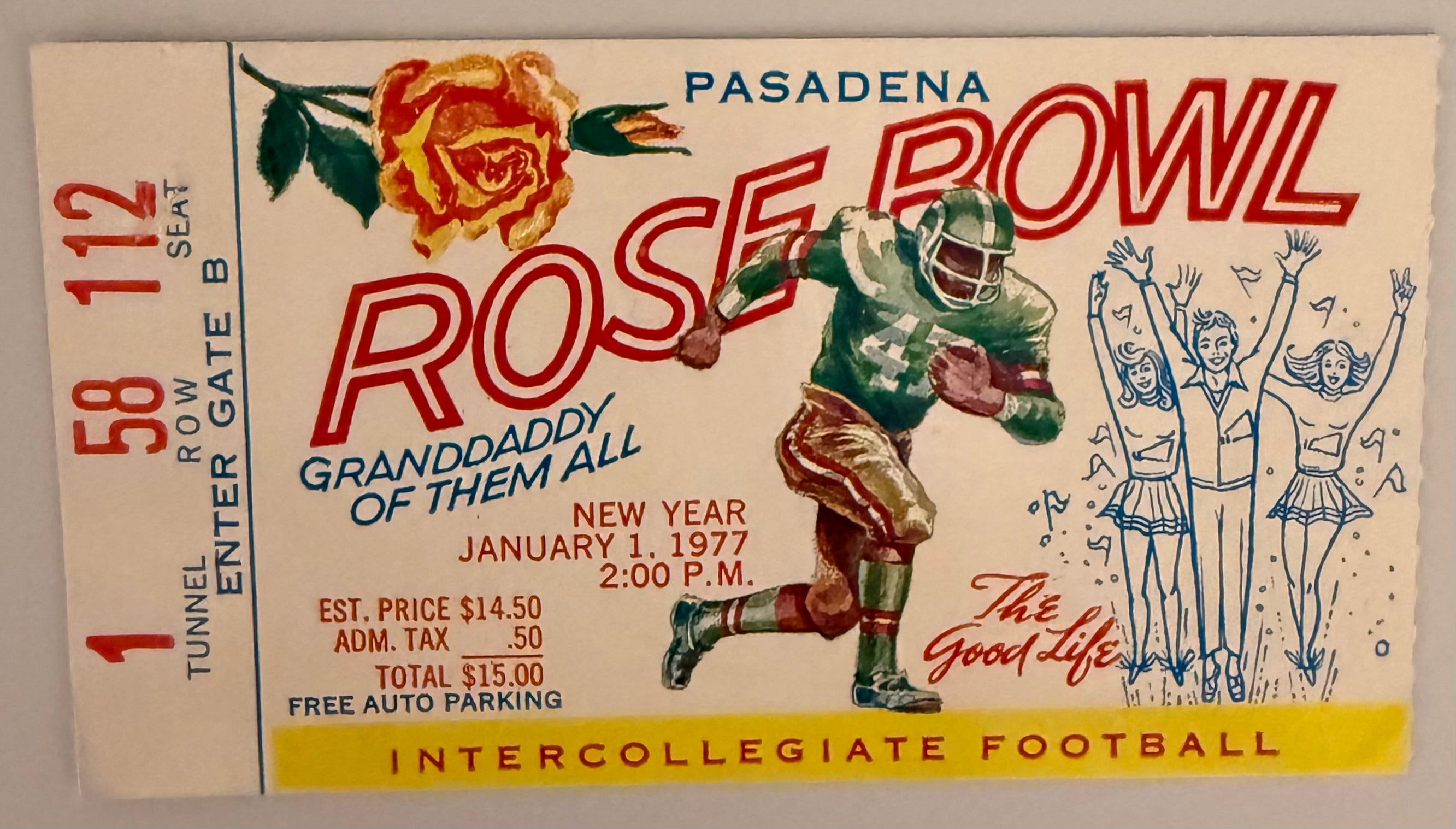 January 1, 1977, Rose Bowl Game, USC versus Michigan
