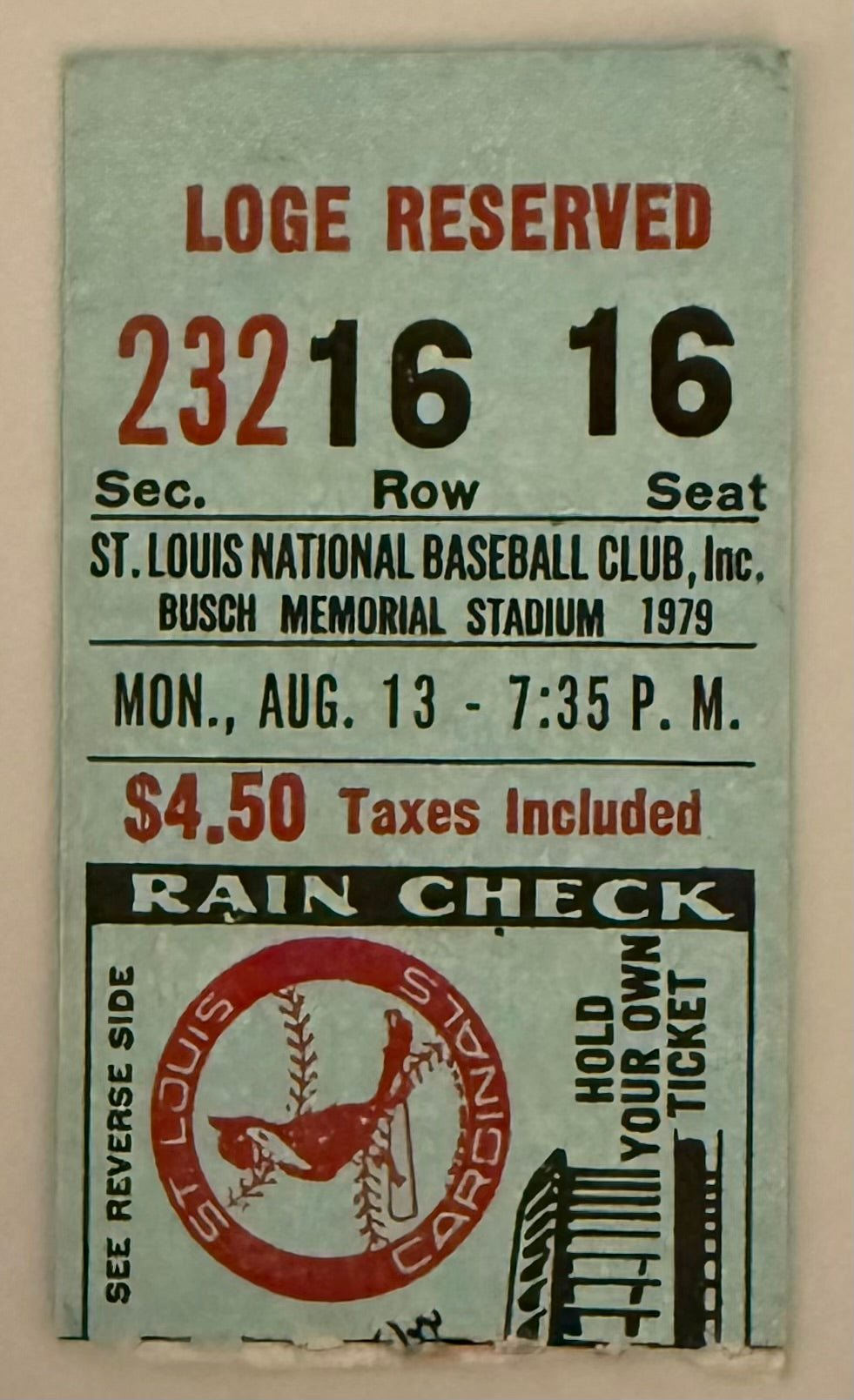 August 13, 1979, Lou Brock Achieves 3000th Hit, VG