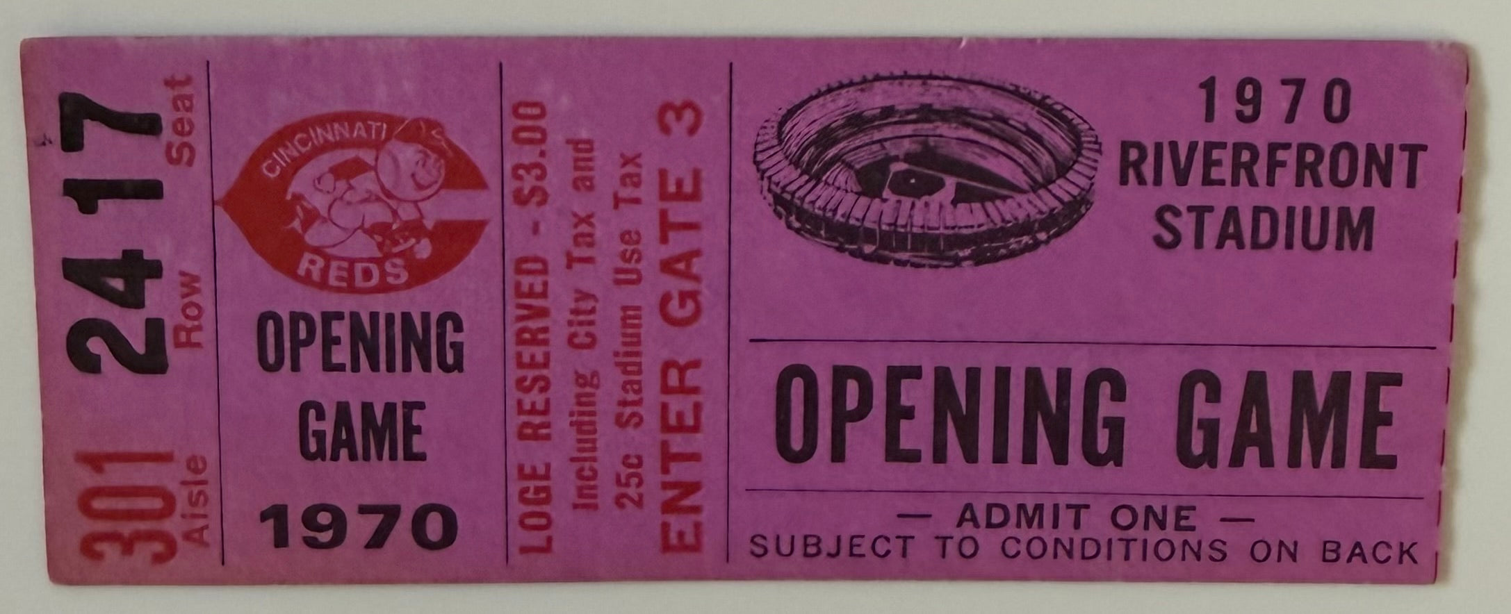 June 30, 1970, Opening Game, Riverfront Stadium, Cincinnati