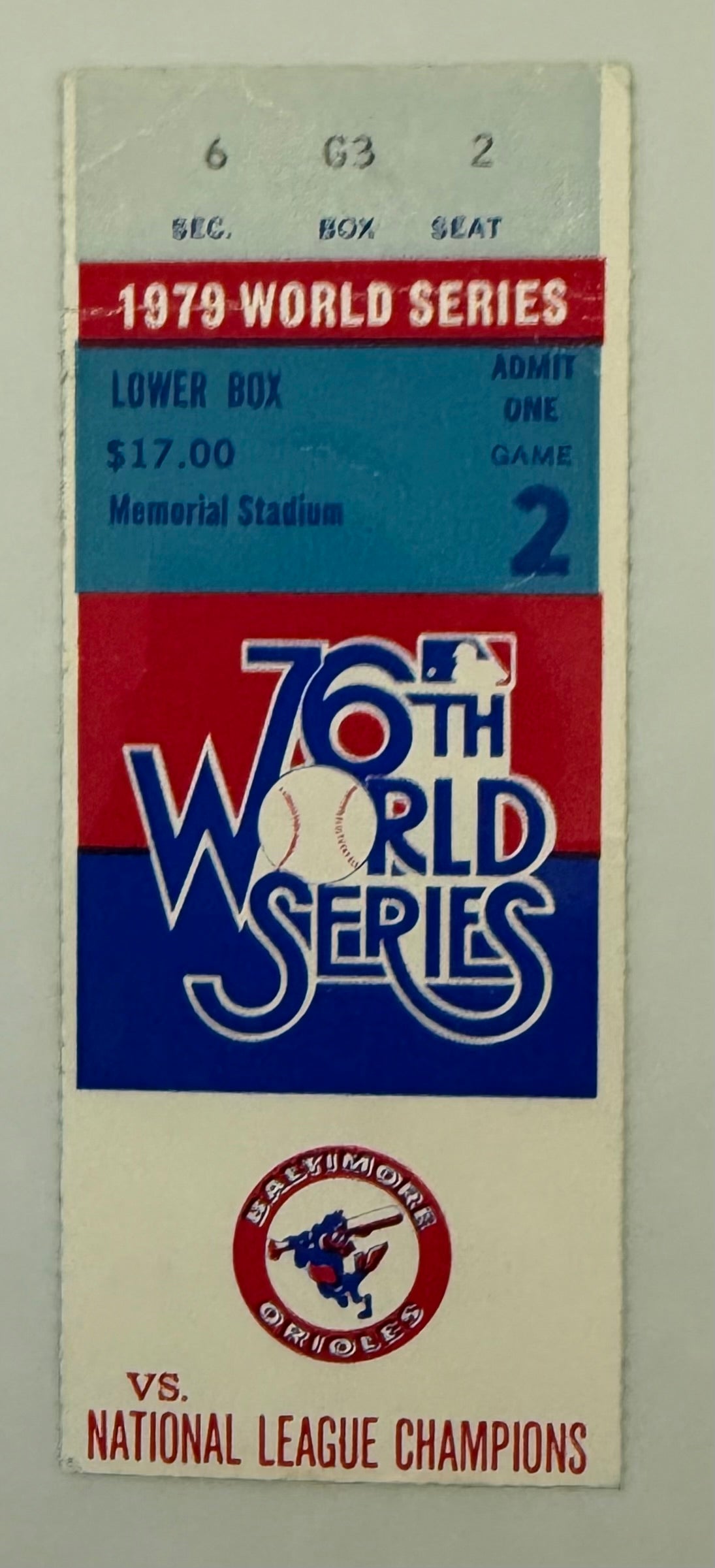 1979 Baltimore Orioles versus Pittsburgh Pirates, World Series Game 2, Crease