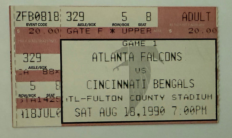 1990 Atlanta Falcons versus Cincinnati Bengals at Fulton County Stadium, August 18 1990