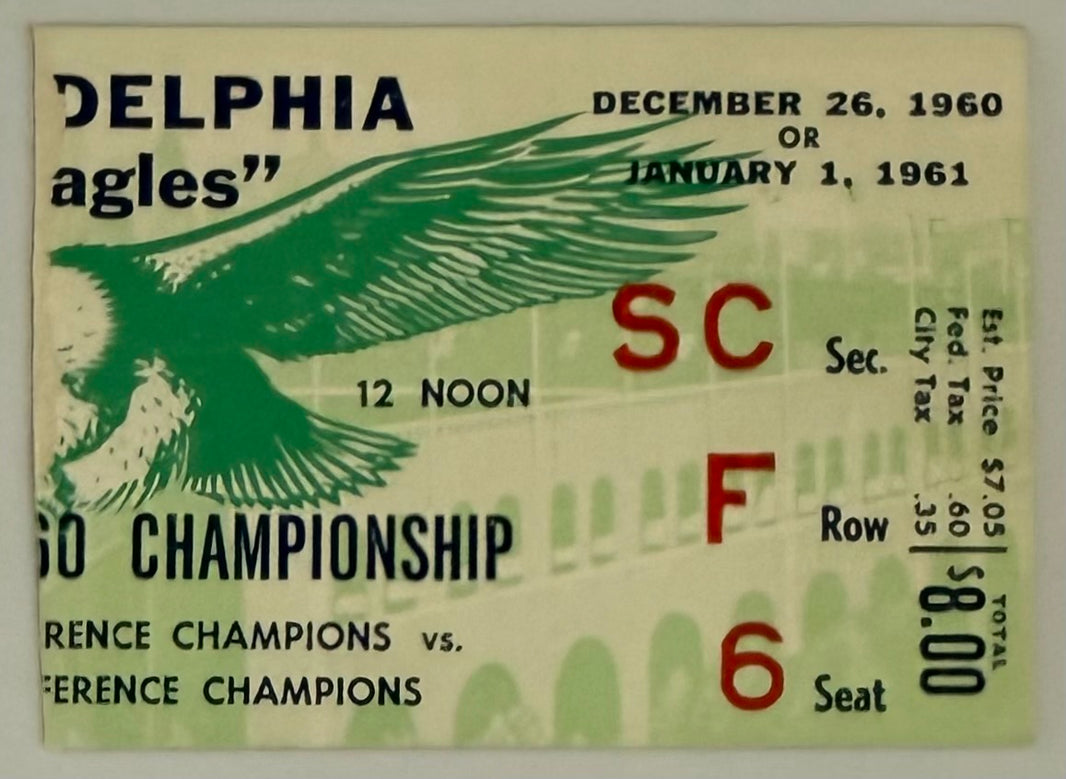 December 26, 1960, NFL Championship, Eagles versus Packers (Writing on Back)