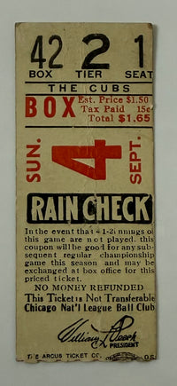 1932 St. Louis Cardinals versus Chicago Cubs, Hall of Fame Players include Frankie Frisch, Joe Medwick, Jim Bottomley, Billy Herman, Kiki Cuyler and Gabby Hartnett, September 4, 1932