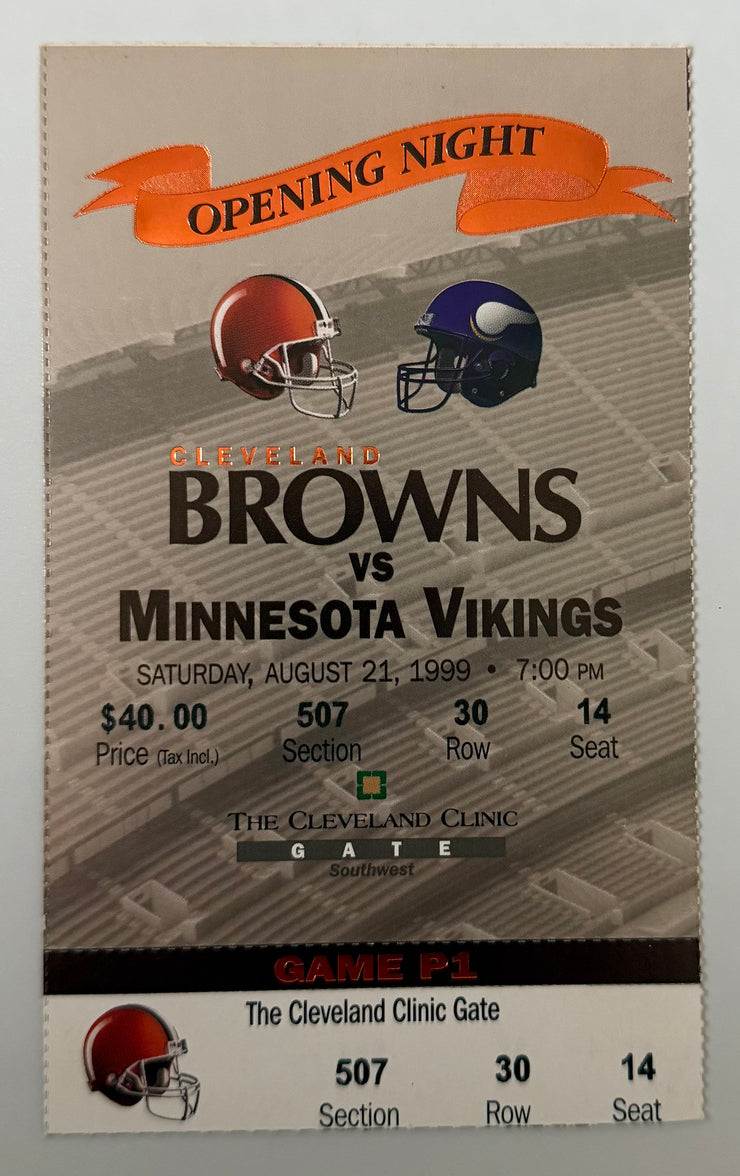 1999 Opening Night for Cleveland Browns versus Minnesota Vikings, August 21, 1999