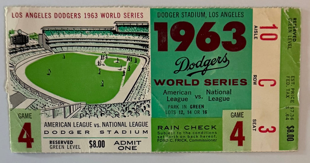 1963 World Series, Game 4, Dodgers Sweep Yankees, Fair Condition