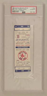 April 29, 1986, Roger Clemens K's 20 Full Ticket - PSA(TR)