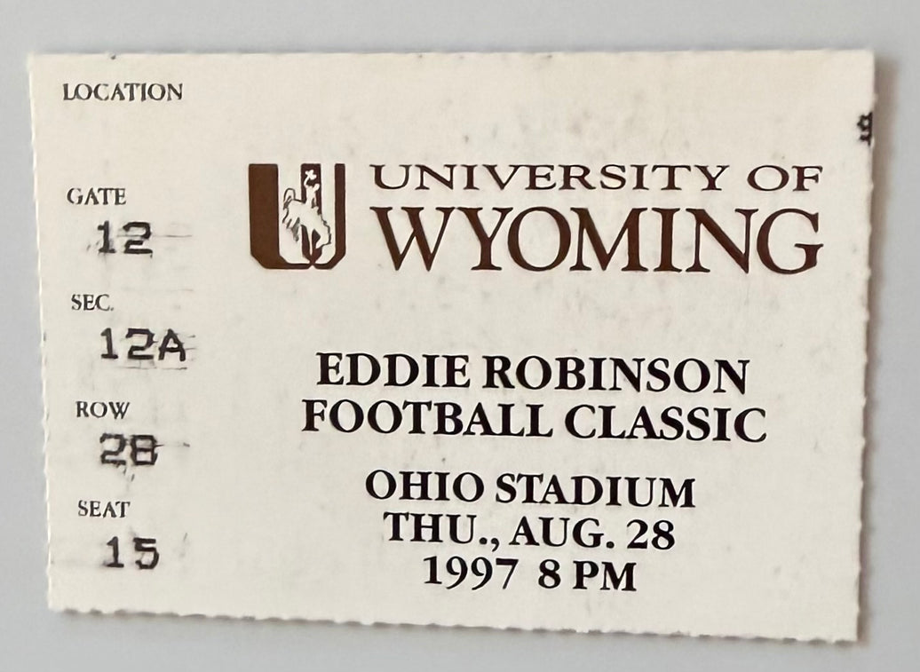August 28, 1997, University of Wyoming at Ohio Stadium
