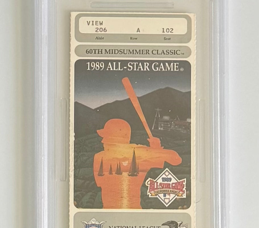 1989 MLB All Star Game, American League 9 National League 3, MVP Bo Jackson, PSA Stub VG-EX4