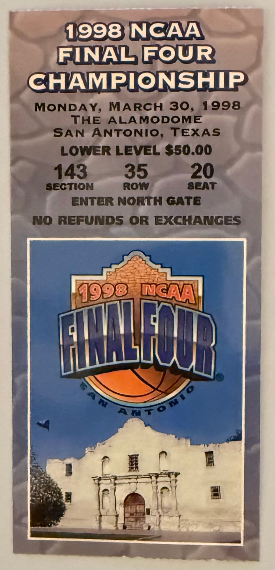 March 30, 1988, Men's NCAA Basketball Tournament, Kentucky 78, Utah 69