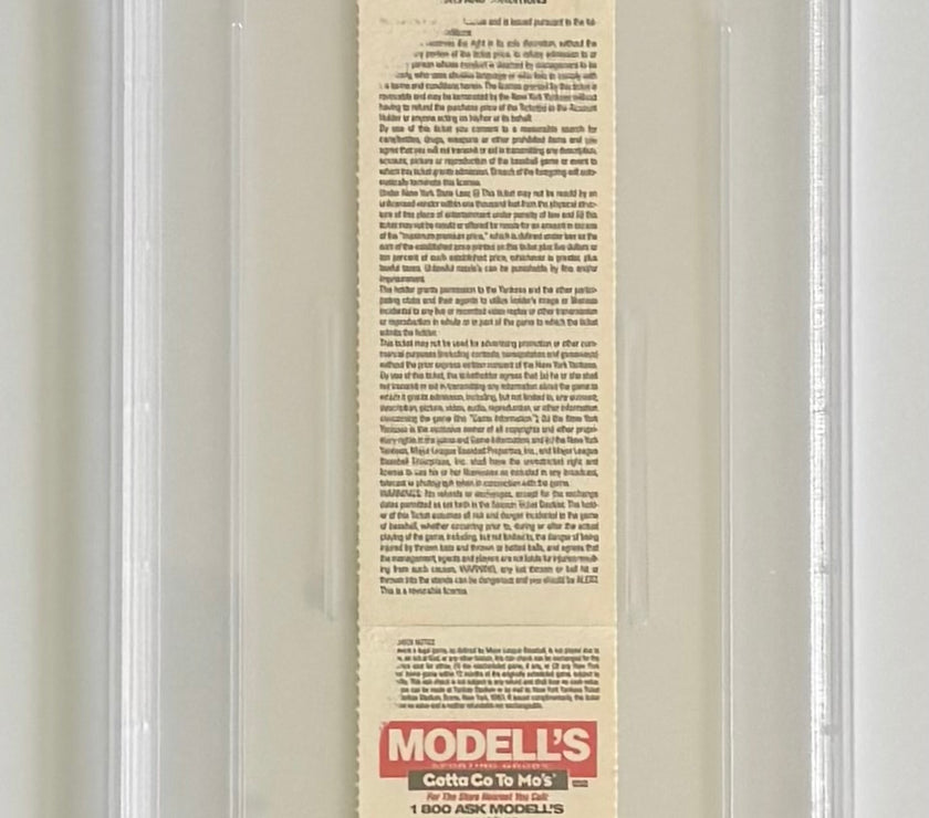 2001 Full Unused Ticket to 9/11/2001 Game in New York, Yankees vs Chicago, Game Rescheduled Until October 1, PSA